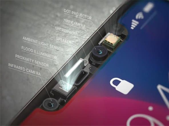 Module Face ID iPhone démonté pour micro-soudure