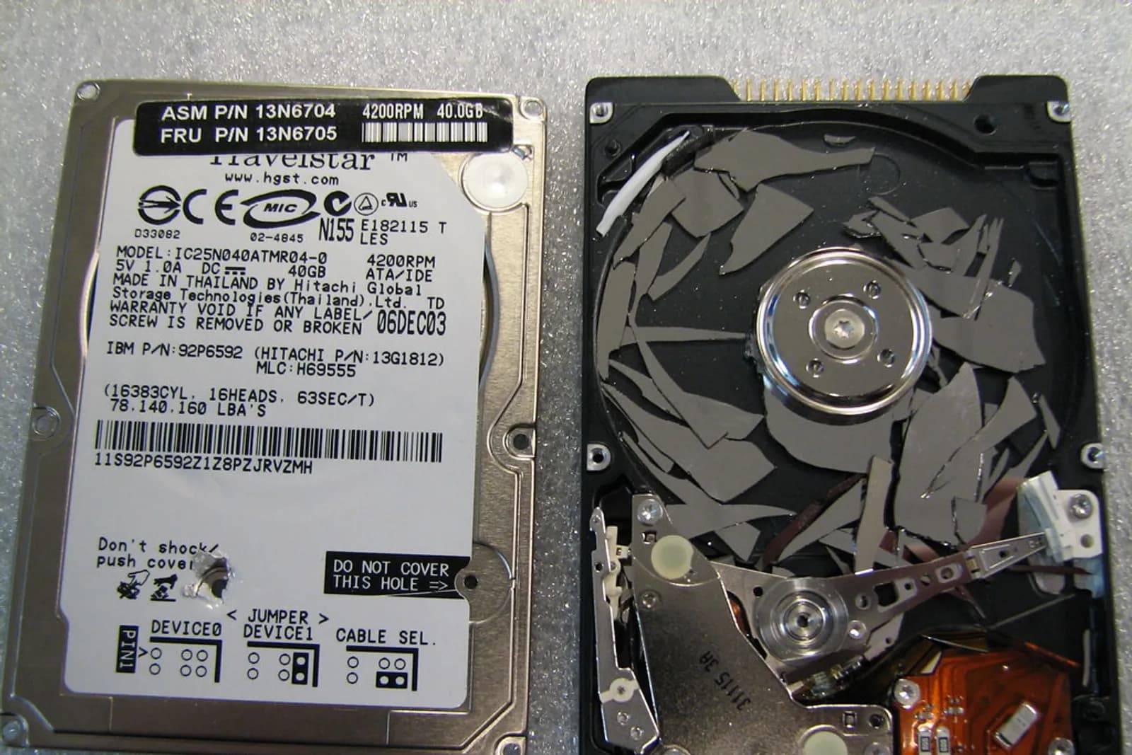 Disque dur extrait d'un PC portable